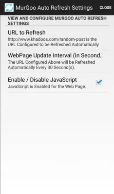 Auto Web Page Refresh android App screenshot 0